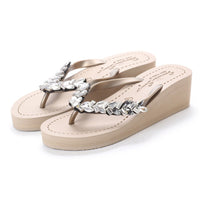 Original Shoes Greenwich - Rhinestone Mid Wedge Flip Flops