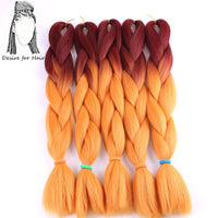 Desire for Hair 10packs Per Lot 24inch 100g Heat Resistant Synthetic Ombre Jumbo Braiding Box Hair Red Yellow Blue Green 4 Tone