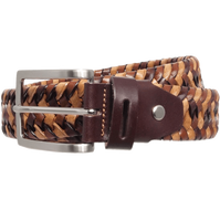 34 Mm Tri-Color Elastic Weave Belt Brown