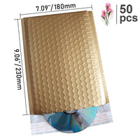 50pcs/Pack Laser Silver Packaging Shipping Bubble Mailer Gold Foil Plastic Padded Envelope Gift Bag Mailing Envelope Bag