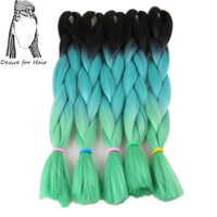 Desire for Hair 10packs Per Lot 24inch 100g Heat Resistant Synthetic Ombre Jumbo Braiding Box Hair Red Yellow Blue Green 4 Tone