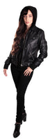 FADCLOSET - Original Hooded Bomber Womens Leather Jacket