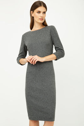 CONQUISTA FASHION - Original Grey Fitted Knit Dress