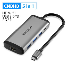 Vention Thunderbolt 3 Dock USB 3.0 Type C to HDMI USB Hub RJ45 Adapter for MacBook Pro Huawei P30/P20 Samsung Usb C Adapter NEW