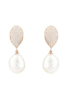 Original Baroque Pearl Classic  Drop Earrings Rosegold