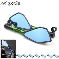 LANZHAO - Original For Kawasaki Z900 Z900RS Z800 Z1000 Motorcycle Accessories CNC Aluminum Rear View Mirrors Blue Glass Green Black Gold Red Orange