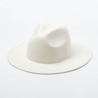 Women 100% Wool Felt Hats White Wide Brim Fedoras for Wedding Party Church Hats Pork Pie Fedora Hat Floppy Derby Triby Hats Base