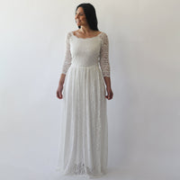 BLUSHFASHION - Original Curvy Off-The-Shoulder Ivory Dress With Pockets #1270