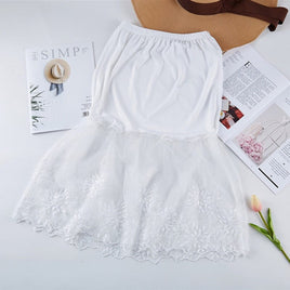 Women Lace Slip Dress Skirt Extender Knee Length A-Line Half Slip Extenders Petticoat ZJM9261