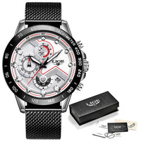 2022 New LIGE Fashion Mens Watches Stainless Steel Top Brand Luxury Sport Chronograph Quartz WithWatch for Men Relogio Masculino