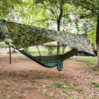 Camping Hammock With Mosquito Net and Rain Fly Portable Double Hammock With Bug Net and Tent Tarp Tree Straps for Travel Camping