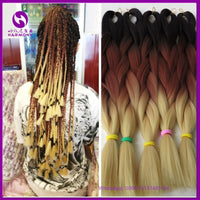 Desire for Hair 10packs Per Lot 24inch 100g Synthetic Braiding Hair Jumbo Braids 3 Tone Omber Blonde Lavender Color