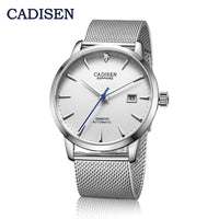 CADISEN Men Watches Automatic Mechanical Wrist Watch MIYOTA 9015 Top Brand Luxury Real Diamond Watch Curved Sapphire Glass Clock