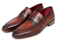 Paul Parkman Men's Penny Loafer Bordeaux and Brown Calfskin (ID#10FD61)