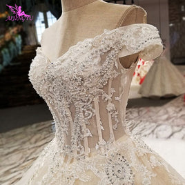 Original AIJINGYU Sexy Wedding Dresses Short Gown Bridal Lace Organza Cheap Off White Second Marriage Gowns Designer Wedding Dress