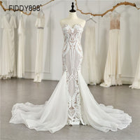 FIDDY898 - Original Sweeheart Mermaid Wedding Dresses Special Sequin Lace Bridal Gowns Sexy Trumpet Wedding Gown  Vestido de Novia