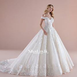 Original Luxury Wedding Dress Elegant Multi-layer Lotus Leaf Yarn V-neck Beading Wedding Gowns Crystal Lace Up White Vestido De Noiva