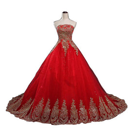 Original 2022 New Ball Gown Lace Tulle Red Wedding Dress with tail Chinese Pattern Style Cheap China Embroidery Bridal Gown