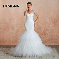 ENGERLA - Original 2022 Wedding Dress Long Sleeve Vestido De Noiva Robe De Mariée Mermaid White Dress Muslim Cheap Elegant Lace Wedding Dress