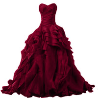 RILYNDA - Original Red wine Quinceanera Dress for 15 year girl Ball Gown Sweetheart Ruffled Chapel Train Quinceanera Gown custom made